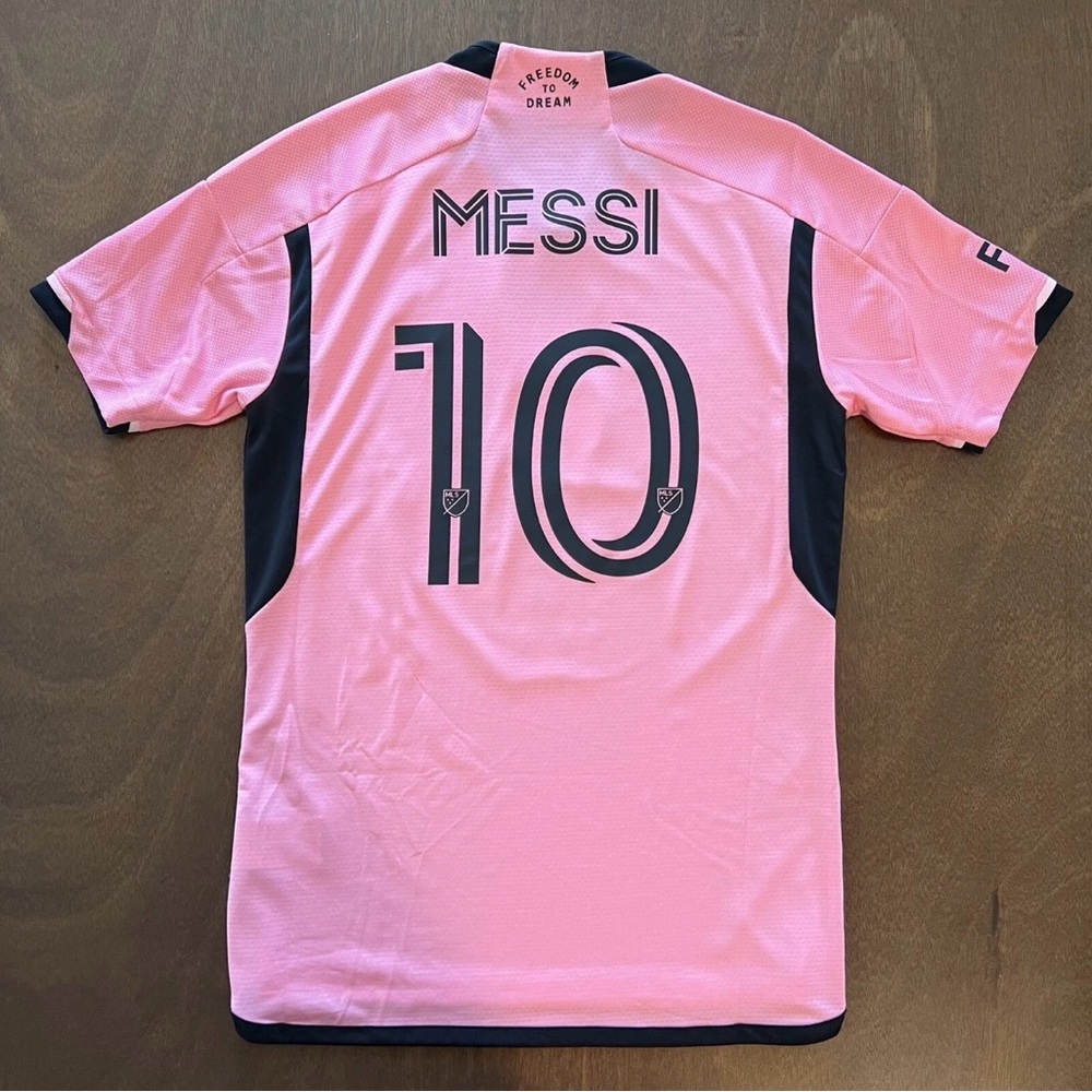 adidas Messi #10 Pink and Black Short Sleeve Soccer Jersey